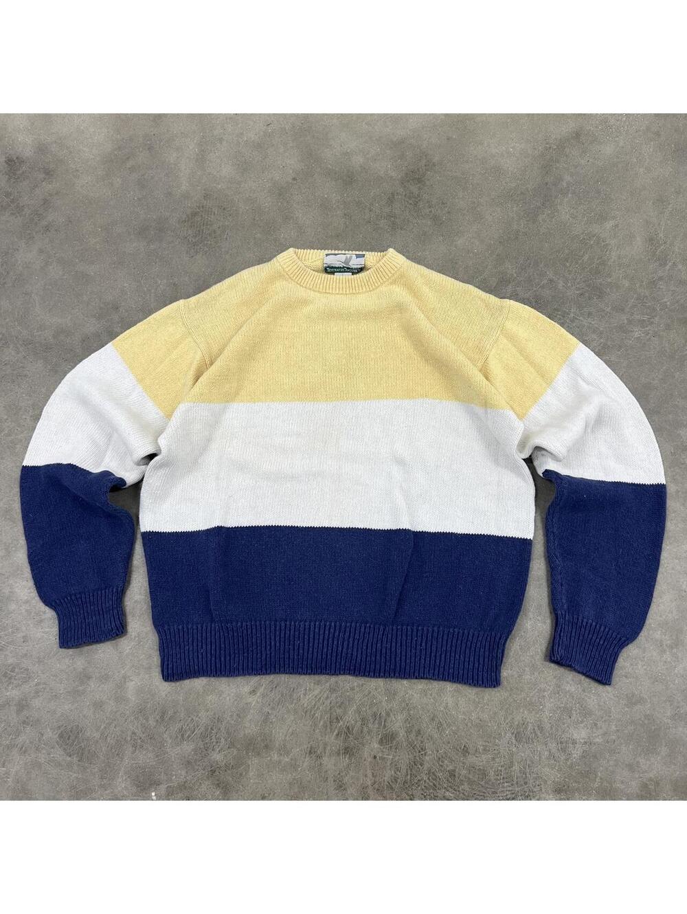 Tide Water Traders Ramie & Cotton Vintage 90: Color block Knit Sweater
